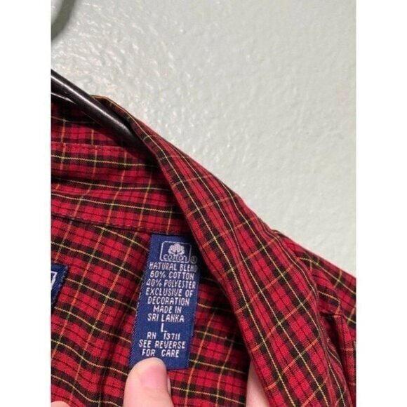 Vintage Karen Scott Back To School Women's Long Sleeve Plaid Button Up Shirt‎ L - Picture 7 of 9